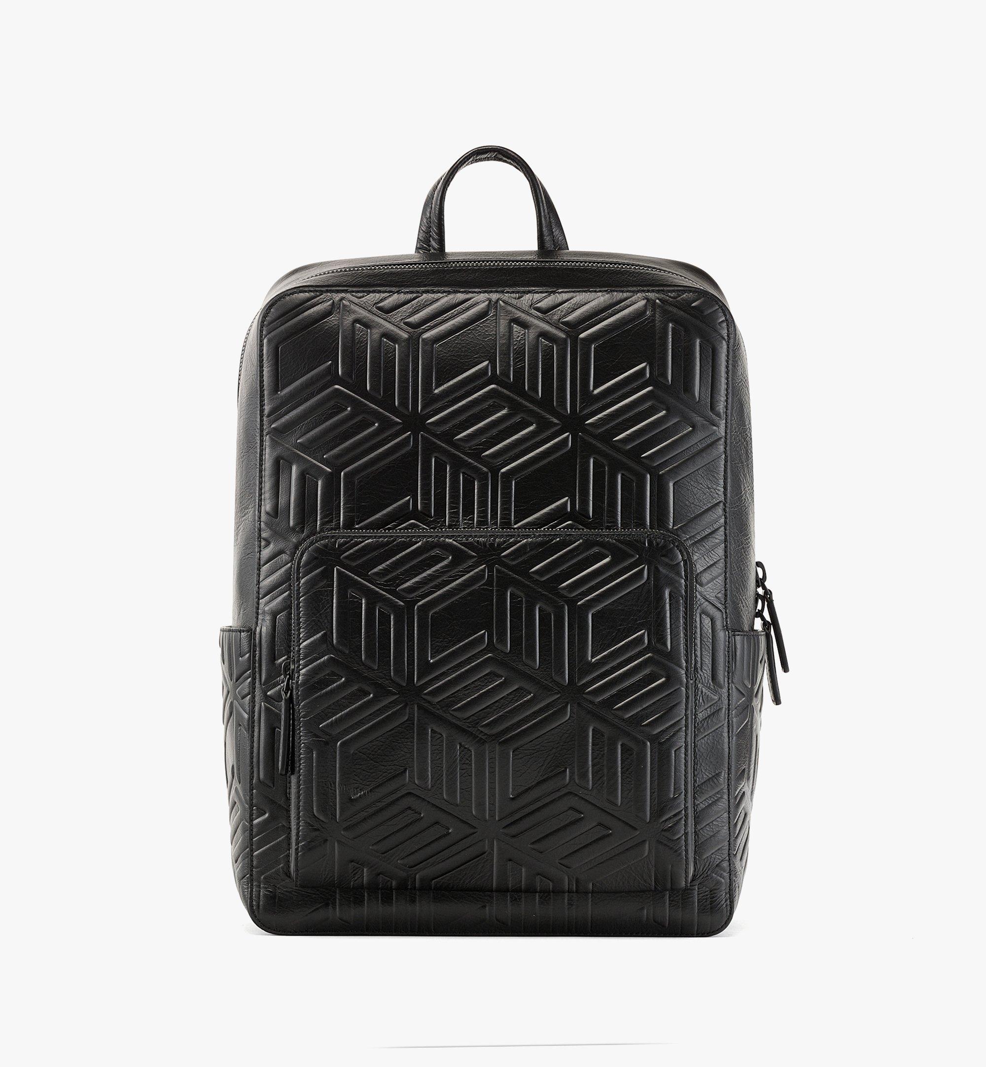 Aren Rucksack aus Knautschleder mit Cubic-Monogramm 1